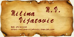 Milina Vijatović vizit kartica